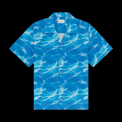 Aimé Leon Dore Aqua Print Seersucker Shirt 'Blue'