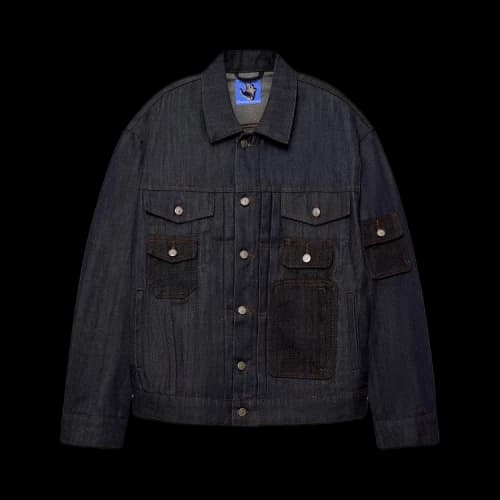 KidSuper Raw Denim Multi Pocket Jacket 'Indigo'