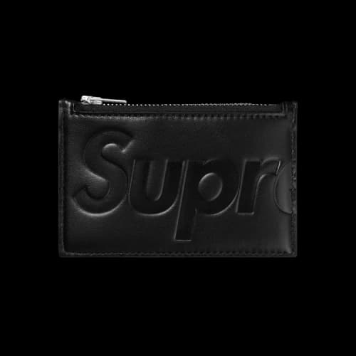 Supreme Leather Zip Card Holder 'Black'