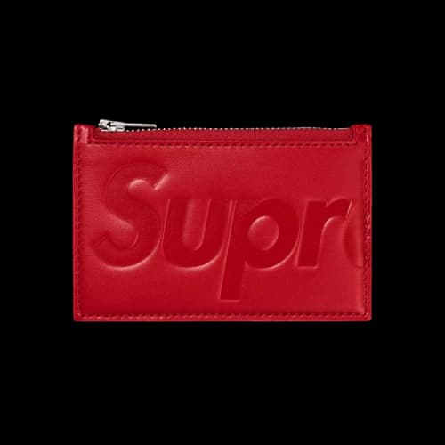 Supreme Leather Zip Card Holder 'Red'