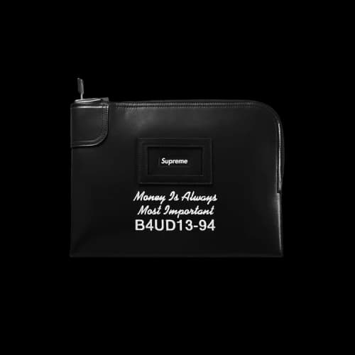 Supreme Leather Money Bag 'Black'