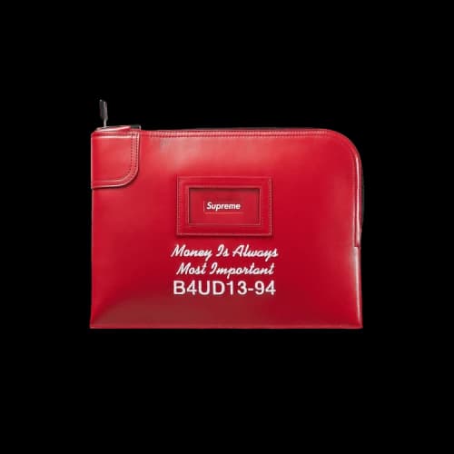 Supreme Leather Money Bag 'Red'