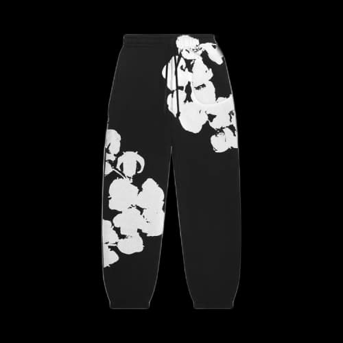 Denim Tears Big Cotton Wreath Sweatpants 'Black'