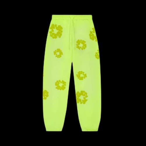 Denim Tears Mono Cotton Wreath Sweatpants 'Neon Green'