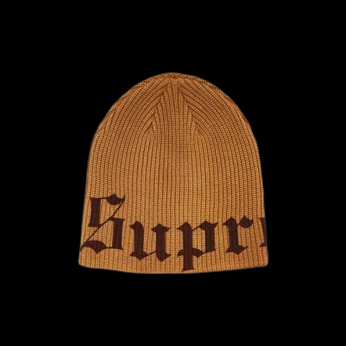 Supreme Old English Printed Beanie 'Tan'