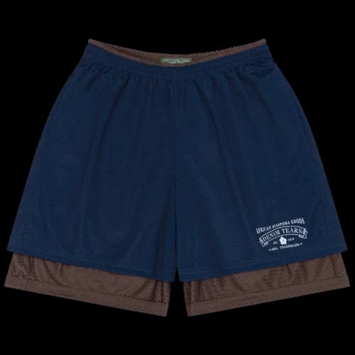 Denim Tears ADG Double Layer Mesh Shorts 'Navy/Brown'