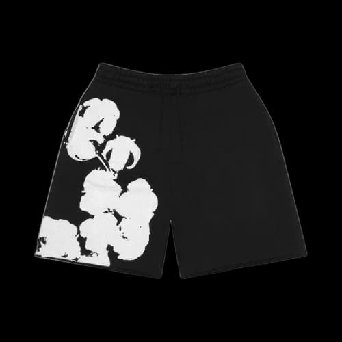 Denim Tears Big Cotton Wreath Sweat Shorts 'Black'