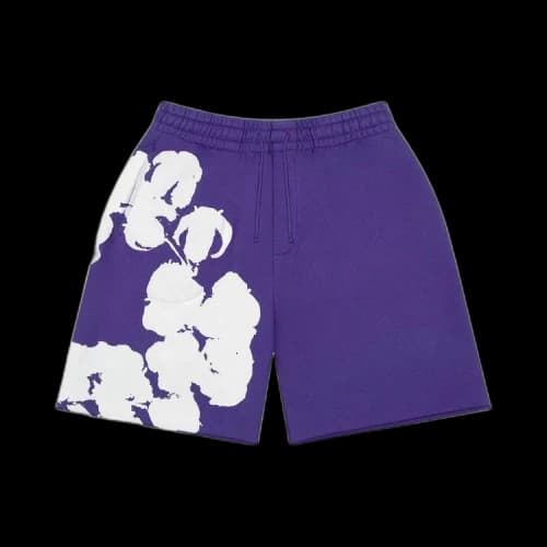 Denim Tears Big Cotton Wreath Sweat Shorts 'Purple'
