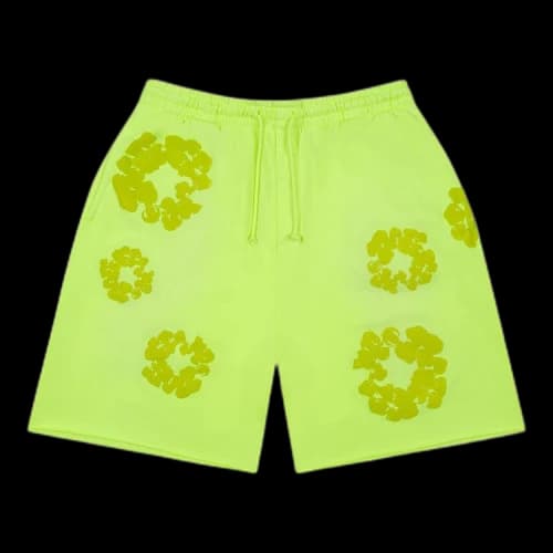 Denim Tears Mono Cotton Wreath Sweat Shorts 'Neon Green'