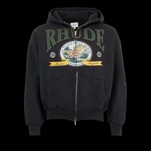 Rhude Monaco Regatta Full-Zip Hoodie 'Vintage Black'