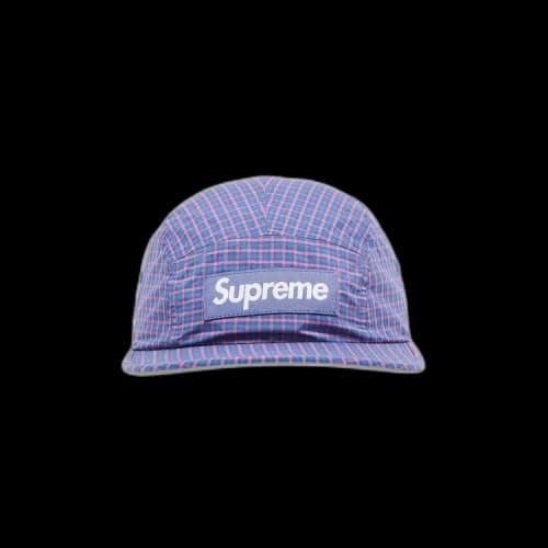 Supreme x Cordura Plaid Camp Cap 'Blue'