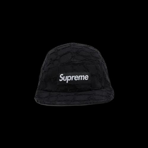 Supreme Frayed Croc Denim Camp Cap 'Black'
