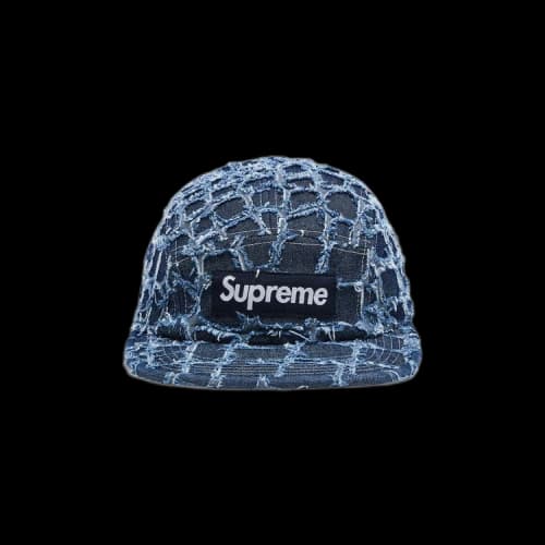 Supreme Frayed Croc Denim Camp Cap 'Indigo'