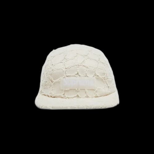 Supreme Frayed Croc Denim Camp Cap 'Natural'