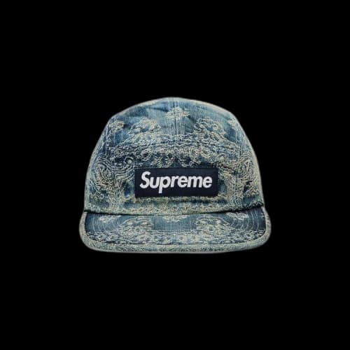 Supreme Bandana Jacquard Denim Camp Cap 'Blue'
