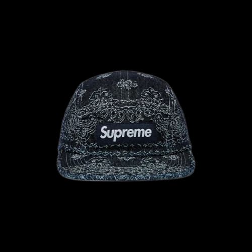 Supreme Bandana Jacquard Denim Camp Cap 'Indigo'
