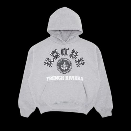 Rhude French Riviera Patch Hoodie 'Heather Grey'