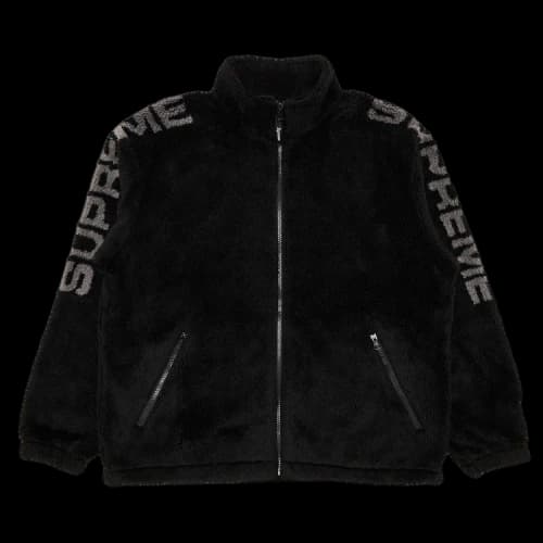 Supreme Shoulder Logo Fleece Jacket 'Black'