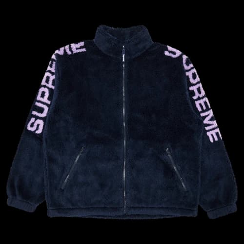 Supreme Shoulder Logo Fleece Jacket 'Navy'