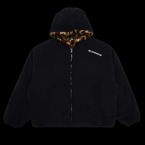 Supreme Faux Fur Reversible Hooded Track Jacket 'Black'