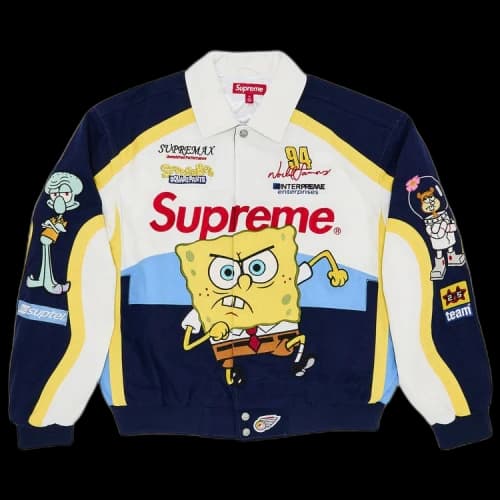 Supreme x Spongebob Squarepants x Jeff Hamilton Racing Jacket 'White'