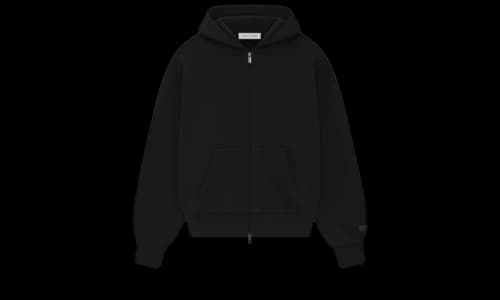 Fear of God Essentials Classic Full Zip-Up Hoodie Jet Black