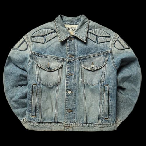 Satoshi Nakamoto Denim Moto Jacket 'Blue'