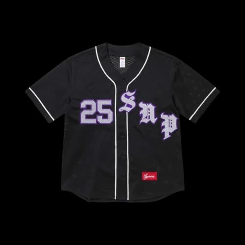 Supreme Old English Baseball Jersey 'Black'