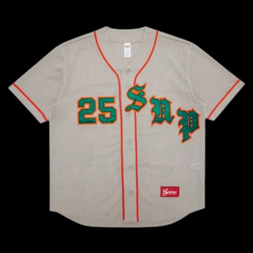 Supreme Old English Baseball Jersey 'Grey'