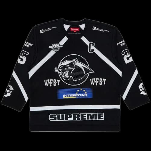 Supreme Rhinestone Hockey Jersey 'Black'