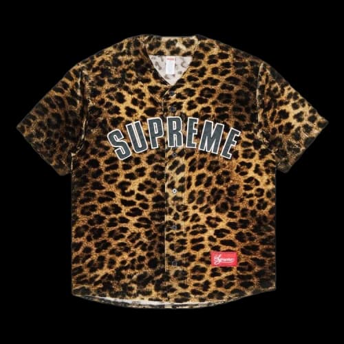 Supreme Velvet Baseball Jersey 'Leopard'