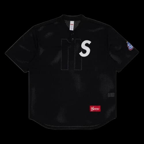 Supreme S Logo Baseball Henley 'Black'