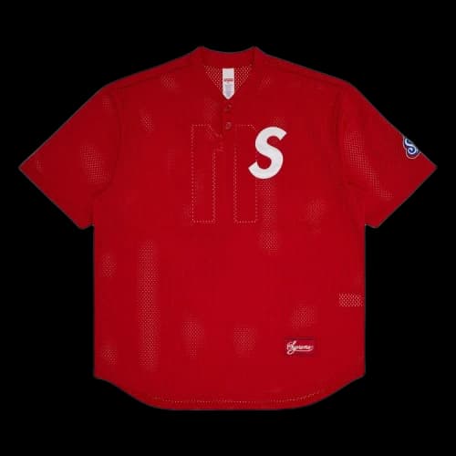 Supreme S Logo Baseball Henley 'Red'