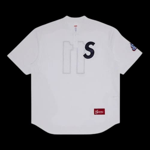 Supreme S Logo Baseball Henley 'White'
