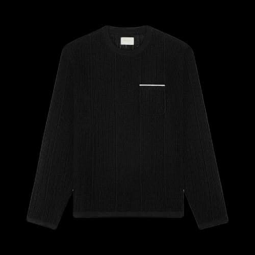 Aimé Leon Dore Long-Sleeve Mesh Knit Tee 'Jet Black'