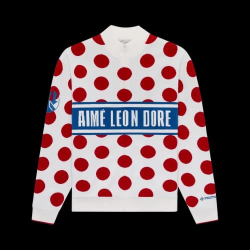 Aimé Leon Dore WINDSTOPPER Polka Dot Knit Cycling Jersey By GORE-TEX Labs 'Bone White'