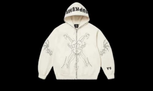 Supreme Y's by Yohji Yamamoto Zip Up Hooded Sweatshirt Natural