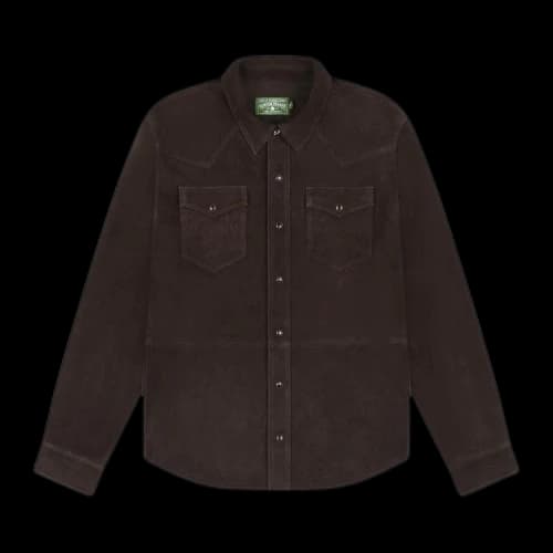 Denim Tears Suede Leather Western Shirt 'Coffee' 'Coffee'
