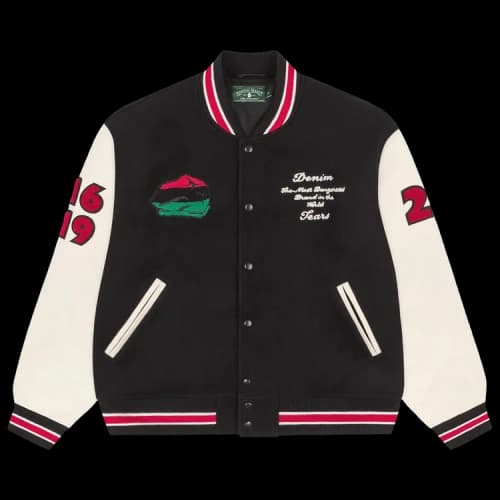 Denim Tears Peace Wreath Varsity Jacket 'Black/White'
