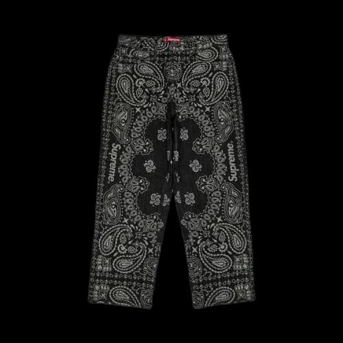 Supreme Bandana Jacquard Baggy Jean 'Black'