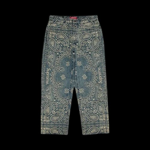 Supreme Bandana Jacquard Baggy Jean 'Blue'