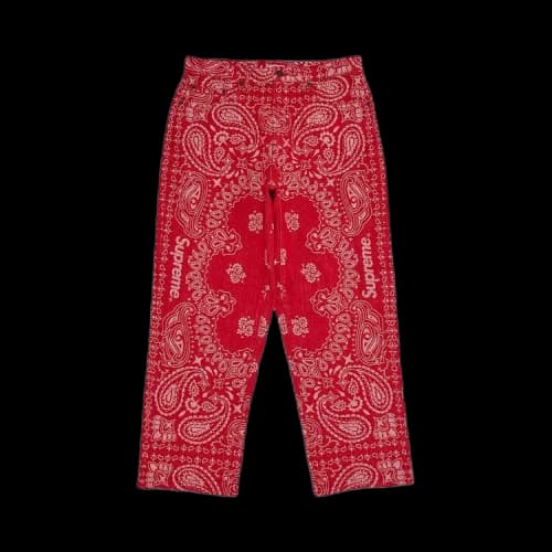 Supreme Bandana Jacquard Baggy Jean 'Red'