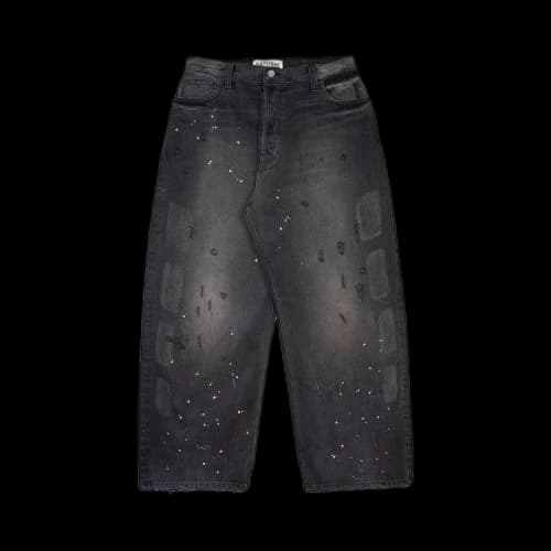 Satoshi Nakamoto Baggy Moto Pants 'Washed Black'