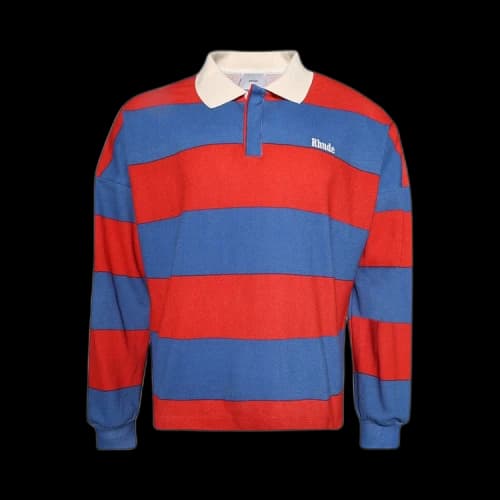Rhude Striped Pique Polo 'Red/Blue'