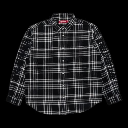 Supreme Old English Plaid Flannel Shirt 'Black'