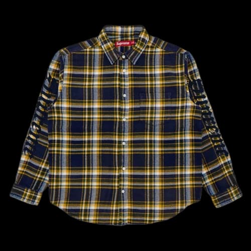 Supreme Old English Plaid Flannel Shirt 'Navy'