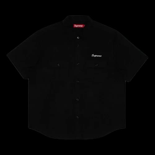Supreme Rhinestone Pin Up Short-Sleeve Work Shirt 'Black'