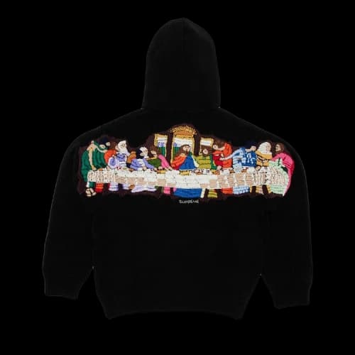 Supreme Last Supper Embroidered Zip Up Hooded Sweater 'Black'