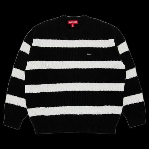 Supreme Loose Gauge Stripe Small Box Sweater 'Black'