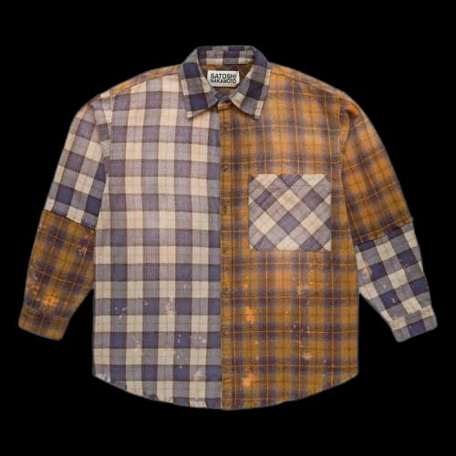 Satoshi Nakamoto Patchwork Logo Flannel Shirt 'Brown'